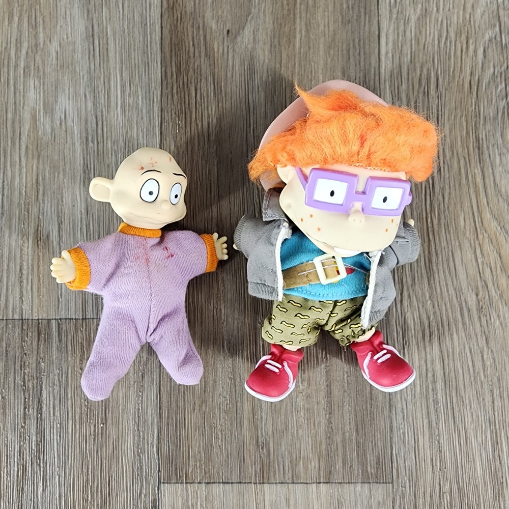 Vintage Rugrats Chuckie Finster Tommy Pickles Plush Vinyl Figures 90s Nick